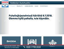 Tablet Screenshot of kokkolanautohuolto.fi